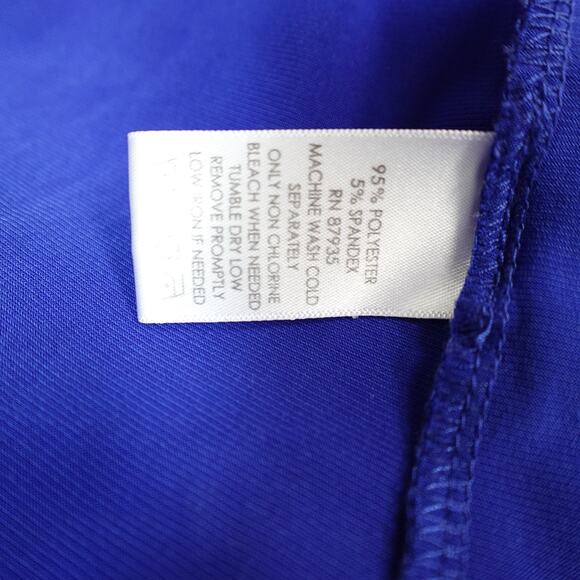 Susan Graver Top Womens 2X Liquid Knit Tunic Stretch Mock Neck Ruched Blue - Picture 3 of 9